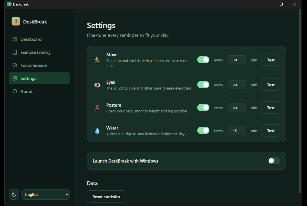 Settings